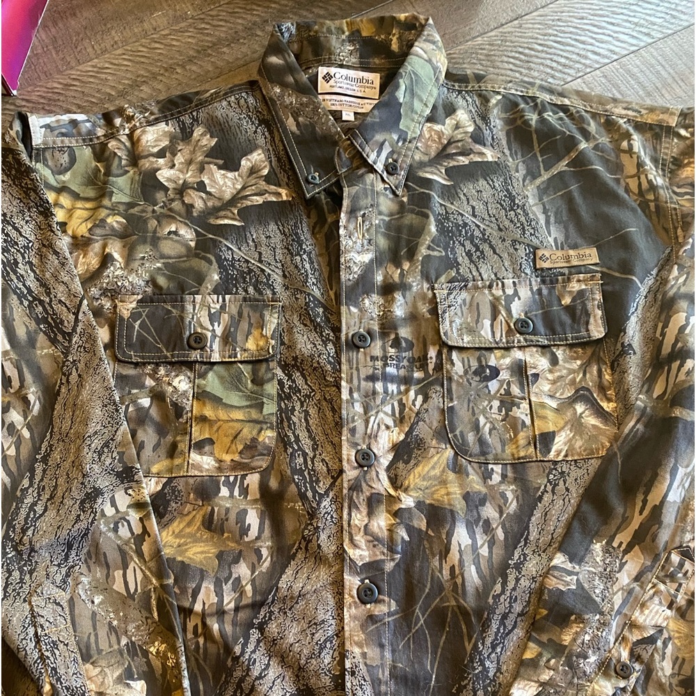 Long Sleeved Columbia camo shirt. XXL